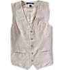 Perry Ellis Linen Blend Herringbone Vest - Image 1
