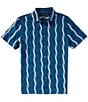 Perry Ellis Linen Blend Wave Print Short Sleeve Woven Shirt - Image 2