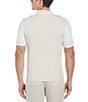 Color:White Pepper - Image 2 - Multi Stripe Quarter-Zip Short Sleeve Polo Shirt