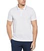 Color:Bright White - Image 1 - Performance Stretch Geo Jacquard Short Sleeve Polo Shirt