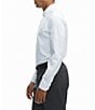 Color:White - Image 4 - Premium Slim-Fit Non-Iron Performance Stretch Spread Collar Solid Dress Shirt