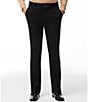 Perry Ellis Premium Stretch Modern Fit Flat Front Dress Pants, Color:Black - Image 1