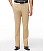 Color:Khaki - Image 1 - Premium Stretch Modern Fit Flat Front Dress Pants