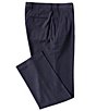 Color:Navy - Image 1 - Premium Tailored Flat Front Birdseye Pin-Dotted Dress Pants