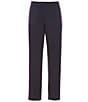 Color:Navy - Image 2 - Premium Tailored Flat Front Birdseye Pin-Dotted Dress Pants