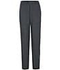 Color:Black - Image 2 - Premium Tailored Flat Front Birdseye Pin-Dotted Dress Pants