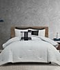 Perry Ellis Shally Subtle Stitched Mini Comforter Set, Color:Gray - Image 1