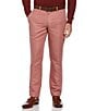 Color:Mahogany Rose - Image 1 - Slim Fit Flat Front Linen Blend Suit Separates Pants