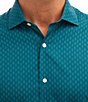 Color:Medium Green - Image 3 - Slim Fit Premium Tech Spread Collar Printed Dress Shirt