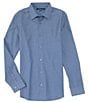 Color:True Blue - Image 1 - Slim-Fit Solid Dobby Wrinkle-Resistant Water-Repellent Long-Sleeve Woven Shirt