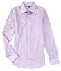 Color:Lavender Fog - Image 1 - Slim-Fit Solid Dobby Wrinkle-Resistant Water-Repellent Long-Sleeve Woven Shirt