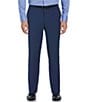 Color:Azure - Image 1 - Suit Separate Slim-Fit Stretch Solid Flat-Front Dress Pants