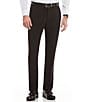 Color:Black - Image 1 - Slim-Fit Stretch Solid Flat-Front Suit Separate Pants