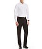 Color:Black - Image 2 - Suit Separate Slim-Fit Stretch Solid Flat-Front Dress Pants