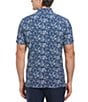 Color:Sargasso Sea - Image 2 - Slim-Fit Stretch Ditsy Floral Print Short Sleeve Woven Shirt