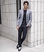 Perry Ellis Slim Fit Stretch Unlined Textured Blazer, Color:Dark Sapphire - Image 4