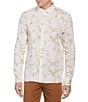 Color:Travertine - Image 1 - Soft Floral Print Long Sleeve Woven Shirt