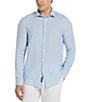 Color:Soft Chambray - Image 1 - Solid Linen Long Sleeve Woven Shirt