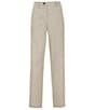 Color:Stone - Image 2 - Tailored Fit Flat Front Crosshatch Solid Dress Pants