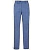 Color:Blue - Image 2 - Tailored Fit Flat Front Crosshatch Solid Dress Pants
