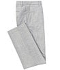 Color:Grey - Image 1 - Tailored Fit Flat Front Crosshatch Solid Dress Pants