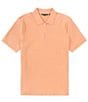 Color:Brandied Melon - Image 1 - Vertical Rib Quarter-Zip Short Sleeve Polo Shirt