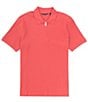 Color:Bittersweet - Image 1 - Vertical Rib Quarter-Zip Short Sleeve Polo Shirt
