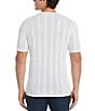 Color:Bright White - Image 2 - Vertical Stripe Short Sleeve Sweater