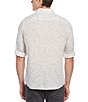 Color:Bright White - Image 2 - Vine Print Linen Roll-Sleeve Woven Shirt
