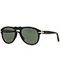 Persol Men's PO0649 56mm Aviator Sunglasses, Color:Black - Image 1