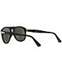 Persol Men's PO0649 56mm Aviator Sunglasses, Color:Black - Image 5