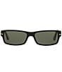 Color:Black - Image 2 - Men's PO2747S Polarized 57mm Rectangle Sunglasses