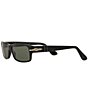 Color:Black - Image 3 - Men's PO2747S Polarized 57mm Rectangle Sunglasses