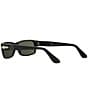 Color:Black - Image 4 - Men's PO2747S Polarized 57mm Rectangle Sunglasses