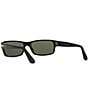 Color:Black - Image 5 - Men's PO2747S Polarized 57mm Rectangle Sunglasses
