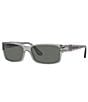 Color:Transparent Grey - Image 1 - Men's PO2803S Transparent 58mm Rectangle Polarized Sunglasses