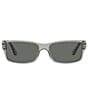 Color:Transparent Grey - Image 2 - Men's PO2803S Transparent 58mm Rectangle Polarized Sunglasses