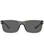 Color:Transparent Dark Grey - Image 2 - Men's PO3048S Transparent 55mm Rectangle Sunglasses
