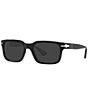 Persol Men's PO3272S 53mm Rectangle Polarized Sunglasses, Color:Black - Image 1