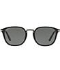 Persol Unisex PO3186S Tortoise 53mm Round Polarized Sunglasses, Color:Black - Image 2