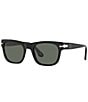 Color:Black - Image 1 - Unisex PO3269S 54mm Rectangle Polarized Sunglasses