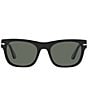 Color:Black - Image 2 - Unisex PO3269S 54mm Rectangle Polarized Sunglasses