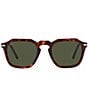 Color:Havana - Image 2 - Unisex PO3292S 50mm Havana Square Sunglasses