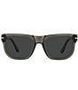 Color:Grey - Image 2 - Unisex PO3306S 55mm Rectangle Polarized Sunglasses