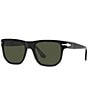 Color:Black - Image 1 - Unisex PO3306S 55mm Rectangle Sunglasses