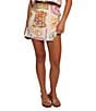 Petal & Pup Siena Printed Linen Blend Coordinating Mini Wrap Skirt, Color:Bella - Image 1