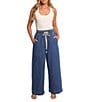 Petal & Pup Jenni Elastic Drawstring Waist Wide Leg Pull-On Denim Pants, Color:Denim - Image 5