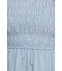 Petal & Pup Lanna Mini Gingham High Neck Ruffle Trim A-Line Maxi Dress, Color:Blue Gingham - Image 6