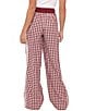 Petal & Pup Lawson Gingham High Rise Wide Leg Side Stripe Track Pants - Image 2