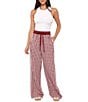 Petal & Pup Lawson Gingham High Rise Wide Leg Side Stripe Track Pants - Image 3